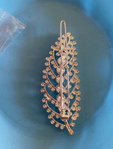 Pearl &amp; Crystal Leaf Hair Clip