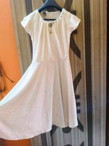 Elegant White Fit &amp; Flare Dress