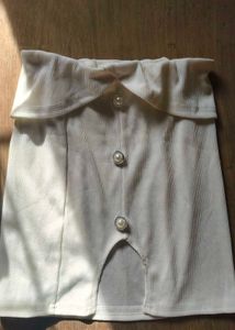 Ribbed Off-Shoulder Pearl Button Top