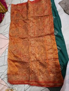 Orange Embellished saree
