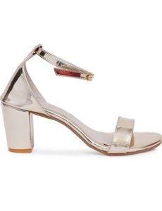Elegant Gold Ankle Strap Heels