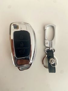 Chrome Car Key Case with Keychain