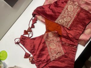 Elegant Red &amp; Gold Silk Saree