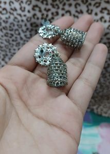 Oxidised Cage Jhumka