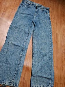 Acid Wash Wide Leg Jeans