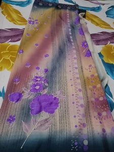 Printed (Worked) Saree With Unstitched Blouse