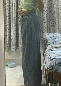 Blue Washed Wide Leg Jeans