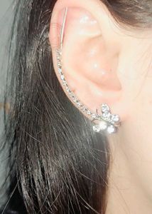 Sparkling Butterfly Drop Earcuffs