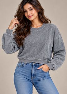 ZARA Grey Crew Neck Knit Sweater