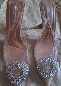 Embellished Stone Brochis Heels