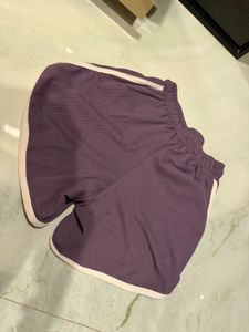 Purple Dolphin Shorts with White Trim