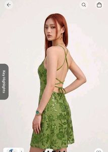 Sparkling Floral Print Mini Dress