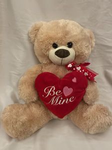 Cute Teddy Bear with "Be Mine" Heart