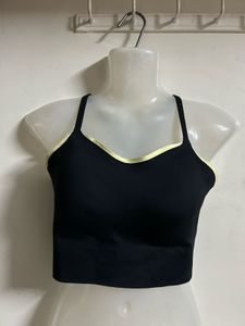 Black Crop Top Sports Bra