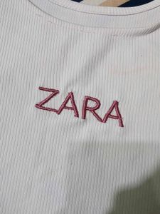Zara White Ribbed Tank Top