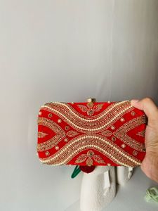 Stunning Embellished Red Clutch