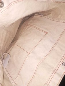 Cream Canvas Tote Bag with Pockets
