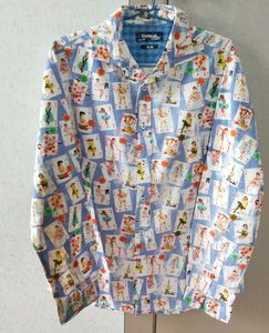 Desigual Men's Card Print Slim Fit Shirt