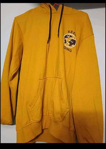 Yellow Graphic Print Hoodie