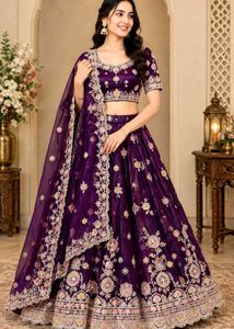 Exquisite Purple Embroidered Lehenga Choli