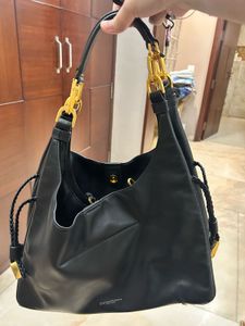 Imported Donna Karan Black Leather Hobo Bag