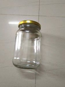 Glass Jar with Golden Lid