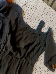 Elegant Grey Ruffle Dress