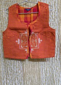 Boho Checkered Sleeveless top waistcoat