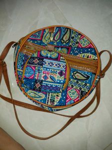 Vibrant Boho Print Sling Bag with Pouch