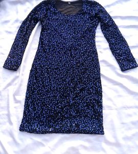 Sparkling Blue Sequin Mini Dress