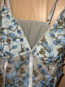 Light Blue Embroidered Bralette Top