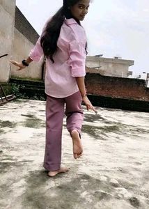 Pink Striped Oversized Shirt