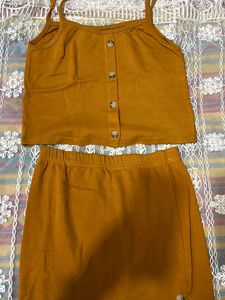 Cute Button-Up Tank Top &amp; Skirt Set