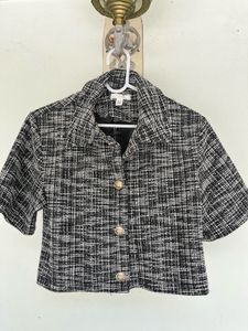Cropped Tweed Jacket - Short Sleeve