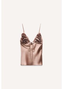 Zara Luxurious Cami Top with Ruffle Detail