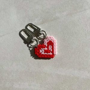 Heart Beaded Keychain