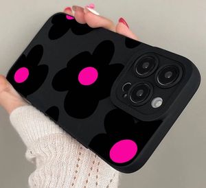 Cute Black Floral Phone Case, Iphone 16 Pro Max