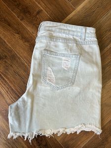 Floral Embroidered Denim Shorts