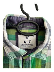 Men's Green Plaid Casual Shirt