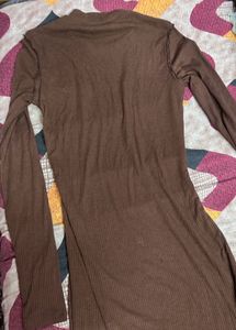Ribbed Knit Long Sleeve Dress