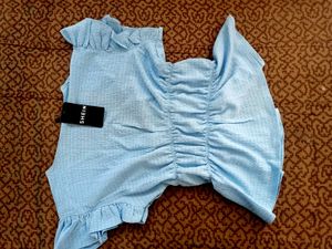 Branded  Peplum Top with Bows