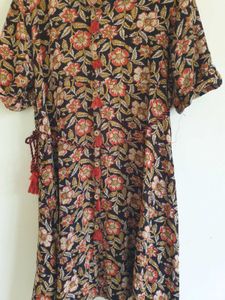 The Earthy Autumn Kalamkari Shirt Dress