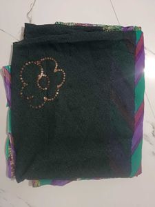 Vibrant Striped Saree with Sequins