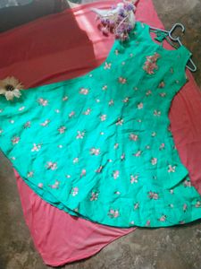 Green Floral Sleeveless Dress