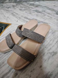 Sparkly Strap Flat Sandals