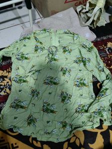 Light Green Floral Print Kurta