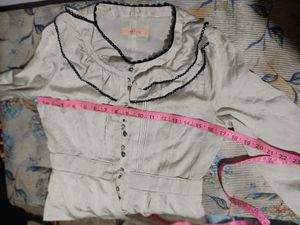 Chic White Top &amp; Black Pants Set
