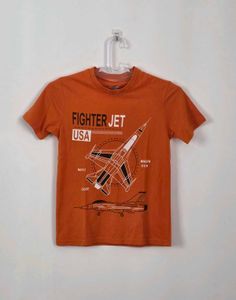 Boys Fighter Jet Orange T-Shirt