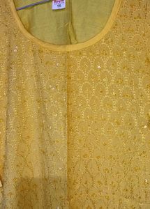 Beautiful Yellow Embroidered Kurta
