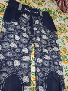 Stylish Printed Denim Look Pants